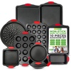 image:imageNutriChef 10Piece NonStickBakewareSet  Premium Carbon Steel BakingPansSet with Silicone Handles  Oven amp Dishwasher Safe  Complete BakingSheetSet for Cookies Muffins Loaf PizzaBlack